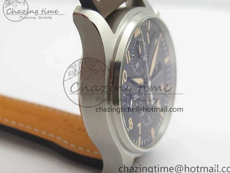 MIROTIME 0301 Pilot Chrono 20th ZF 1:1 Best Edition Black Dial On Brown Leather Strap A ZeroBulk 7236